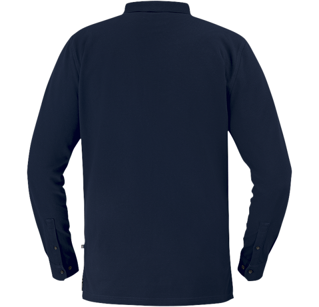 Stretch Pique Shirt Long Sleeve Navy 2