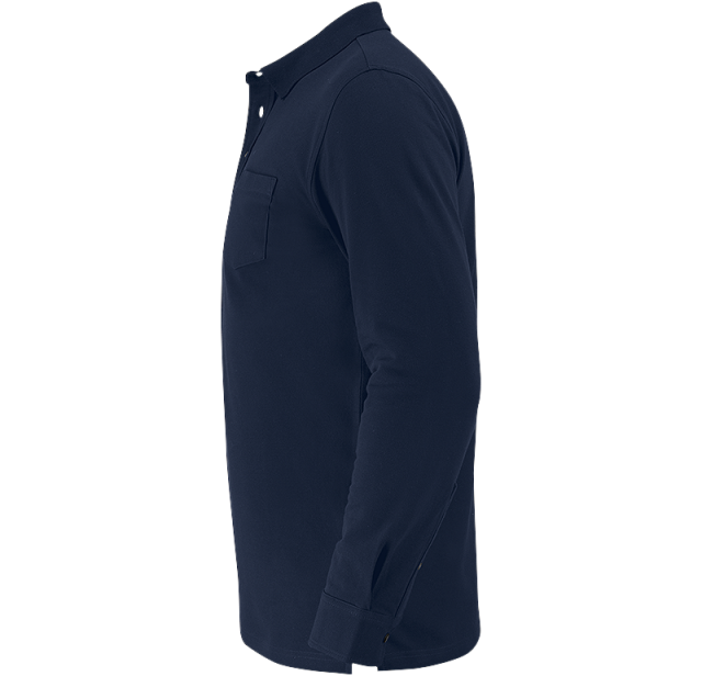 Stretch Pique Shirt Long Sleeve Navy 4