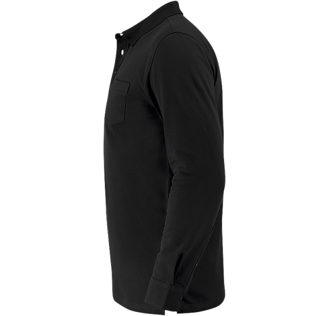 Stretch Pique Shirt Long Sleeve Black 4