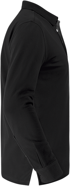 Stretch Pique Shirt Long Sleeve Black 3