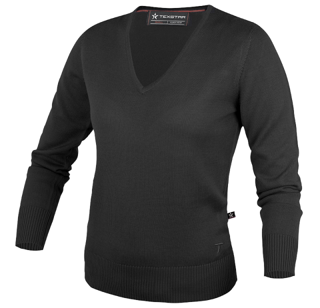 V-neck Pullover (50/50) Black 1