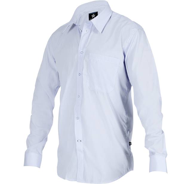 Ljusblå figursydd skjorta med långa ärmar från Texstar. 1