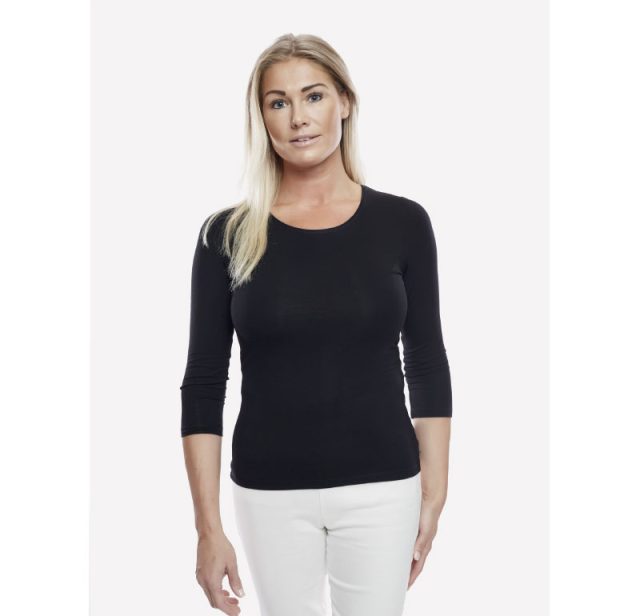 Ladies Soft 3/4 Sleeve Black 6