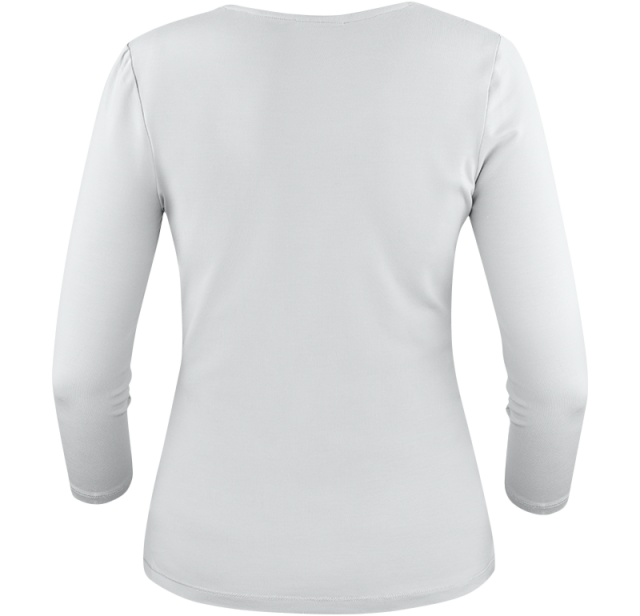 Ladies Soft 3/4 Sleeve White 4