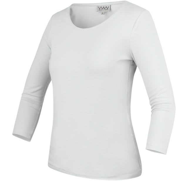 Ladies Soft 3/4 Sleeve White 2