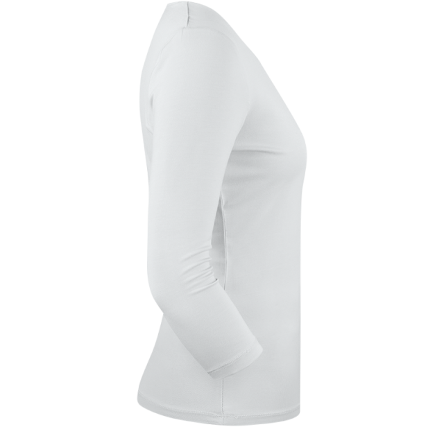 Ladies Soft 3/4 Sleeve White 5