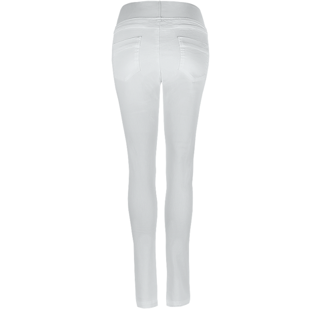 Ladies Stretch Jeans White 4