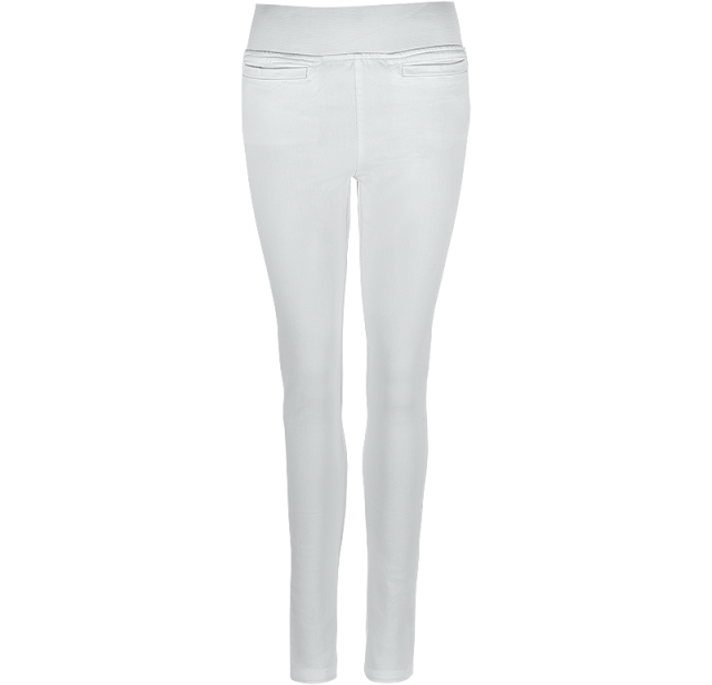 Ladies Stretch Jeans White 1